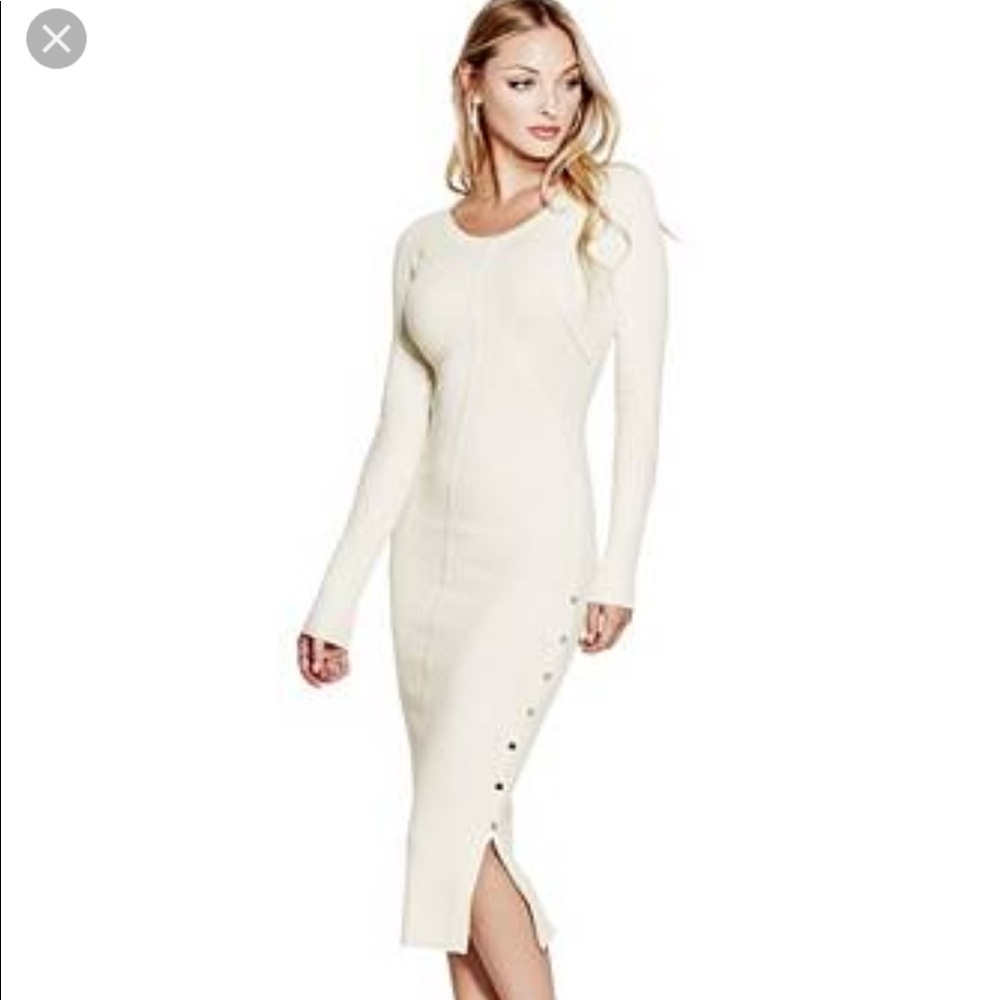 Ls rosy high slit sweater dress XXS